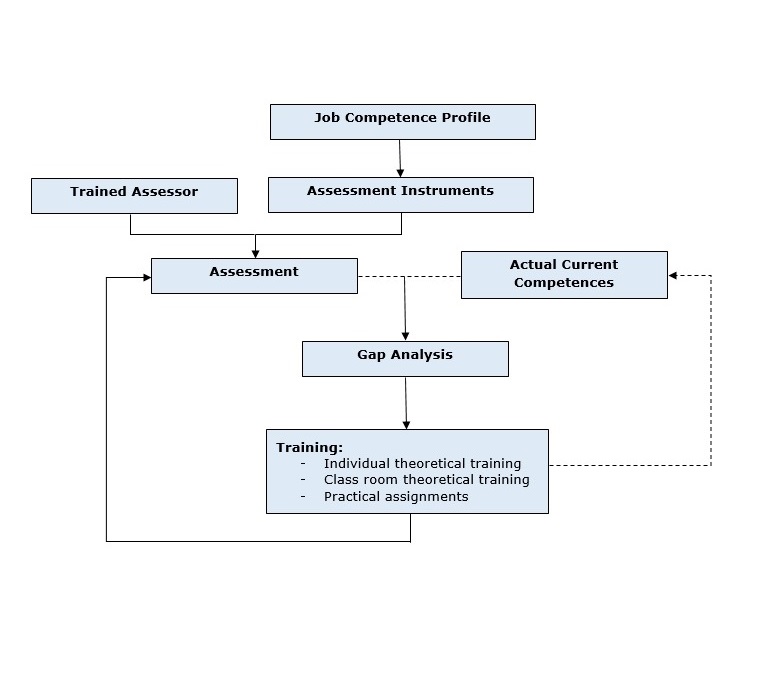Diagram of assessment process in the industry